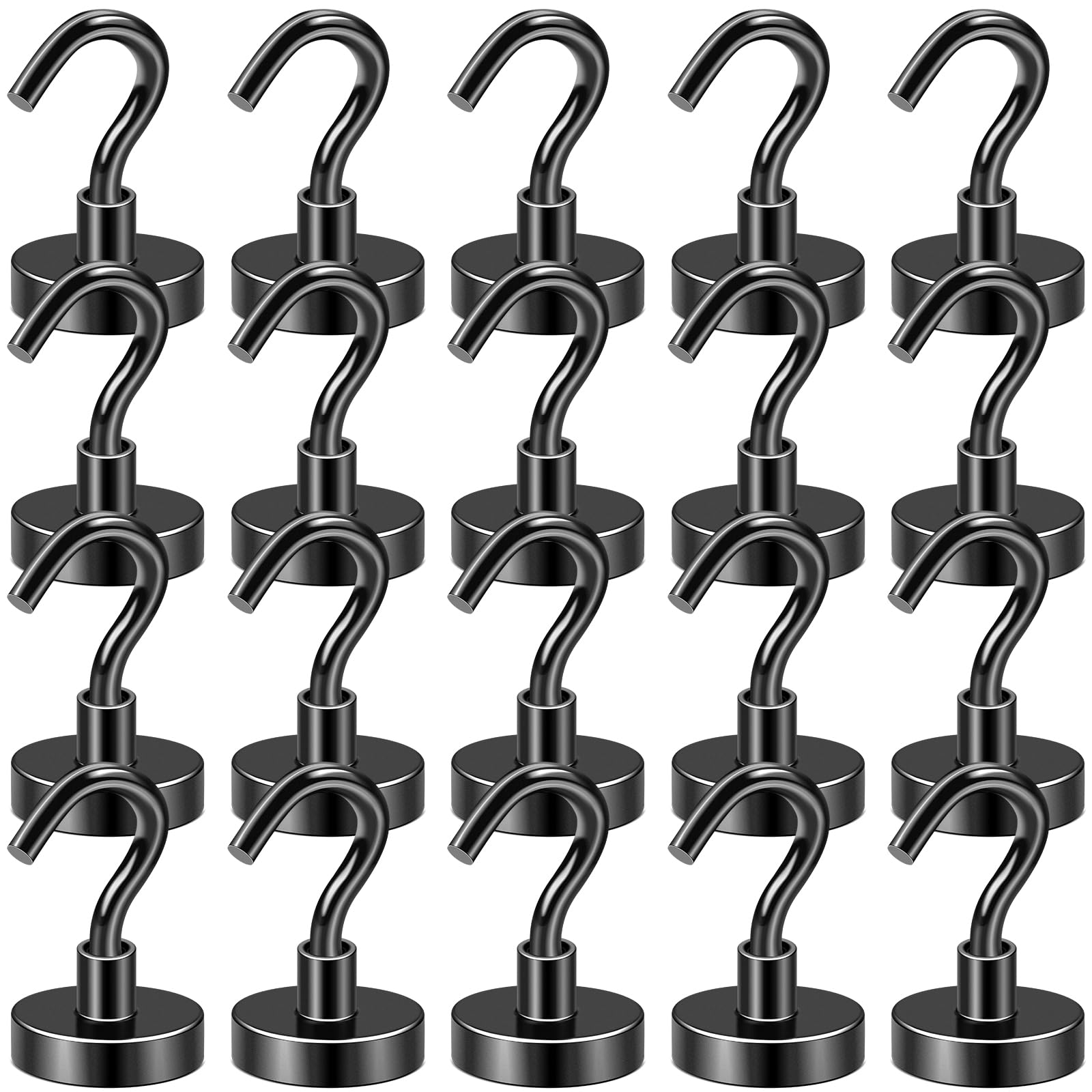 DIYMAG Magnetic Hooks, 30lbs+ Magnet Hook 2025 Cruise Cabin Ship Essentials Heavy Duty Strong Magnets Refrigerator Fridge Hanging for Classroom Beach Vacation Kitchen Grills Home 20 Pack (Silver)