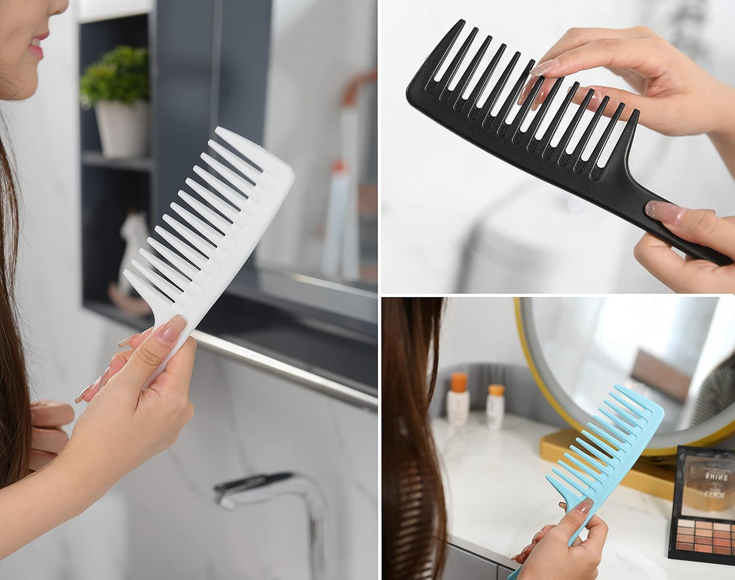Wide Tooth Detangling Comb, Durable Styling Brush for Curly, Long and Wet Hair Types - Professional Hair Care