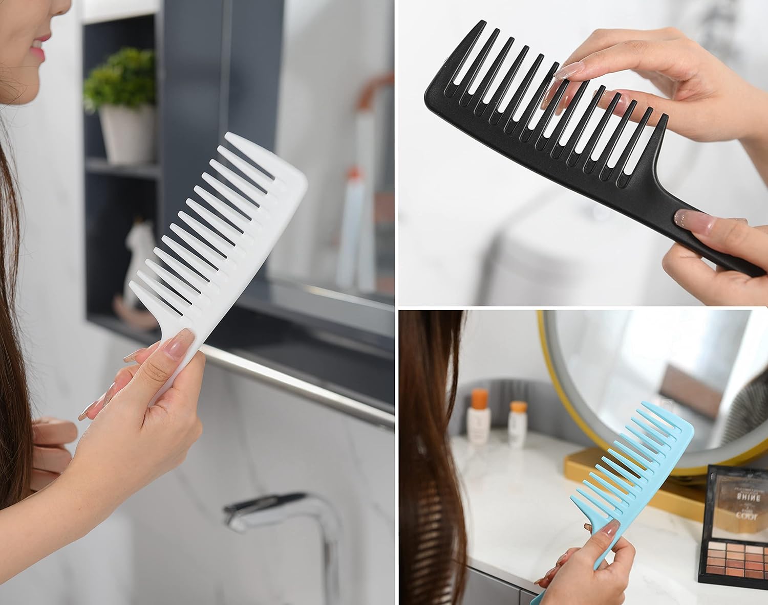 Wide Tooth Detangling Comb, Durable Styling Brush for Curly, Long and Wet Hair Types - Professional Hair Care
