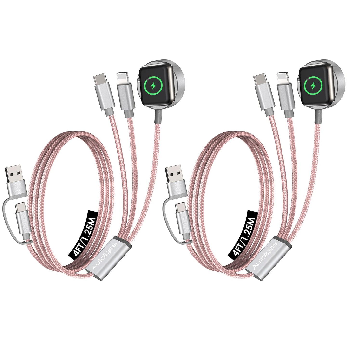 Travel Essentials for Apple Watch Charger,3 in 2 USB C Cable PD20W Block for Multi Charging Cable Cord,Vacation Camping RV Essentials Portable Designed for iWatch &iPhone 17-11 -4.1FT