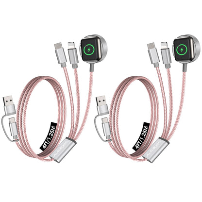 Travel Essentials for Apple Watch Charger,3 in 2 USB C Cable PD20W Block for Multi Charging Cable Cord,Vacation Camping RV Essentials Portable Designed for iWatch &iPhone 17-11 -4.1FT