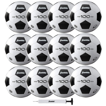 Franklin Sports Soccer Balls - Youth & Adult - Sizes 3, 4 & 5 - Single & Bulk Packs - Black & White