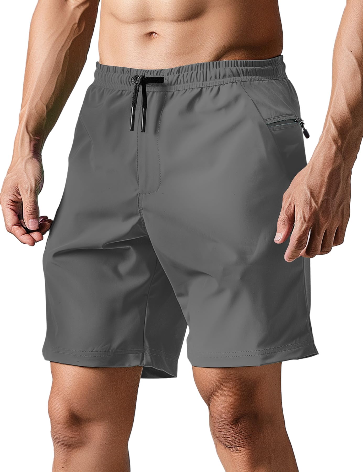 TUONROAD Mens Swim Trunks with Compression Liner 2 in 1 Board Shorts 7 Inch Quick Dry Swimming Shorts with Zipper Pockets