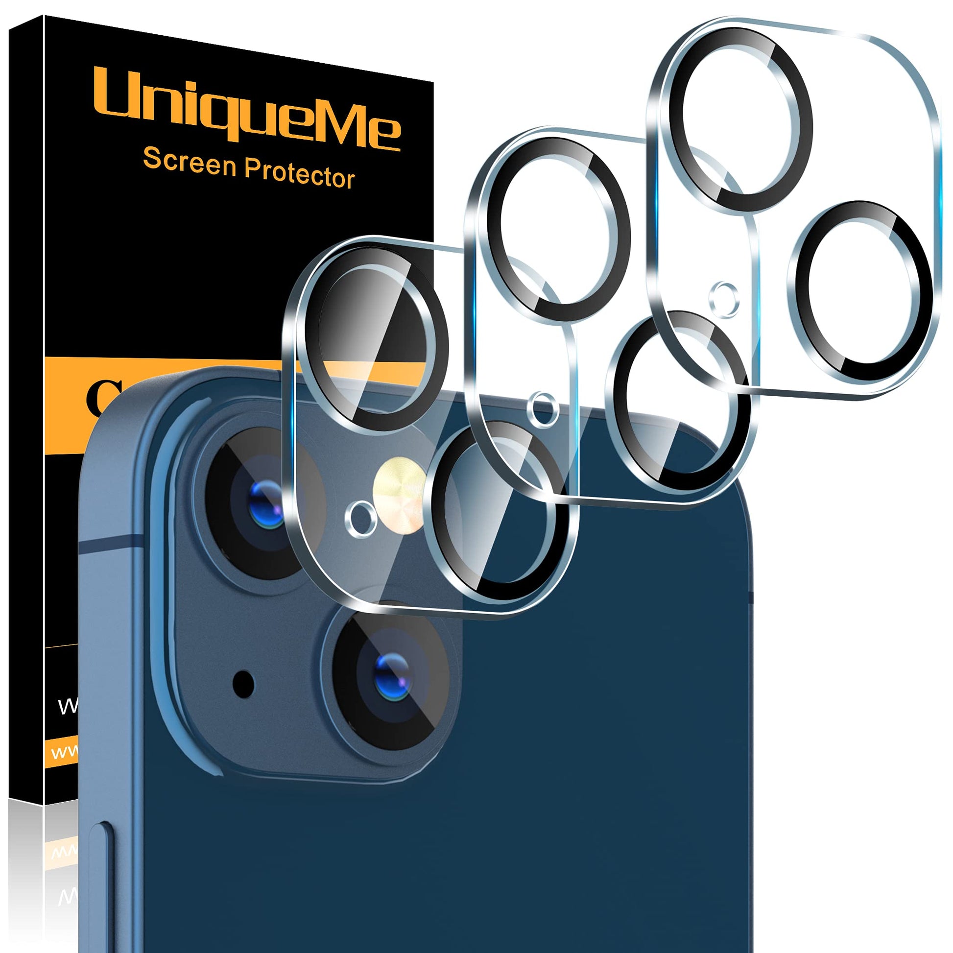 UniqueMe Compatible for 3 Pack iPhone 17 Pro Camera Lens Protector - [Drop Protection] 9H Tempered Glass Camera Cover Screen [Update New Version]【Not for 17 Pro Max】