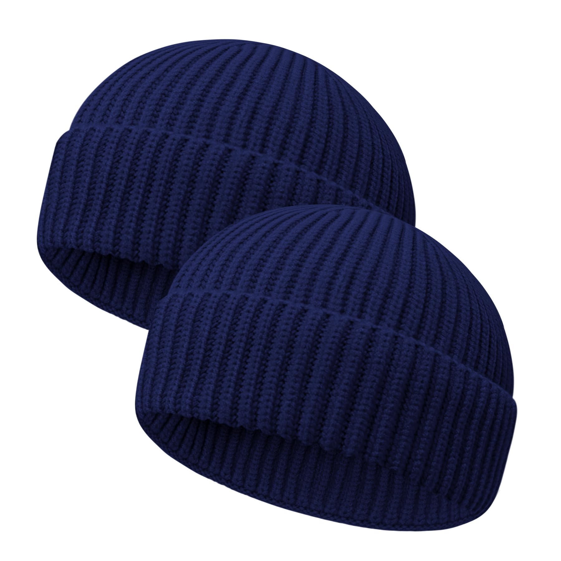 Wool Fisherman Beanies for Men Women Short Cuff Knit Beanie Winter Warm Hats Trawler Hat Stylish Watch Cap