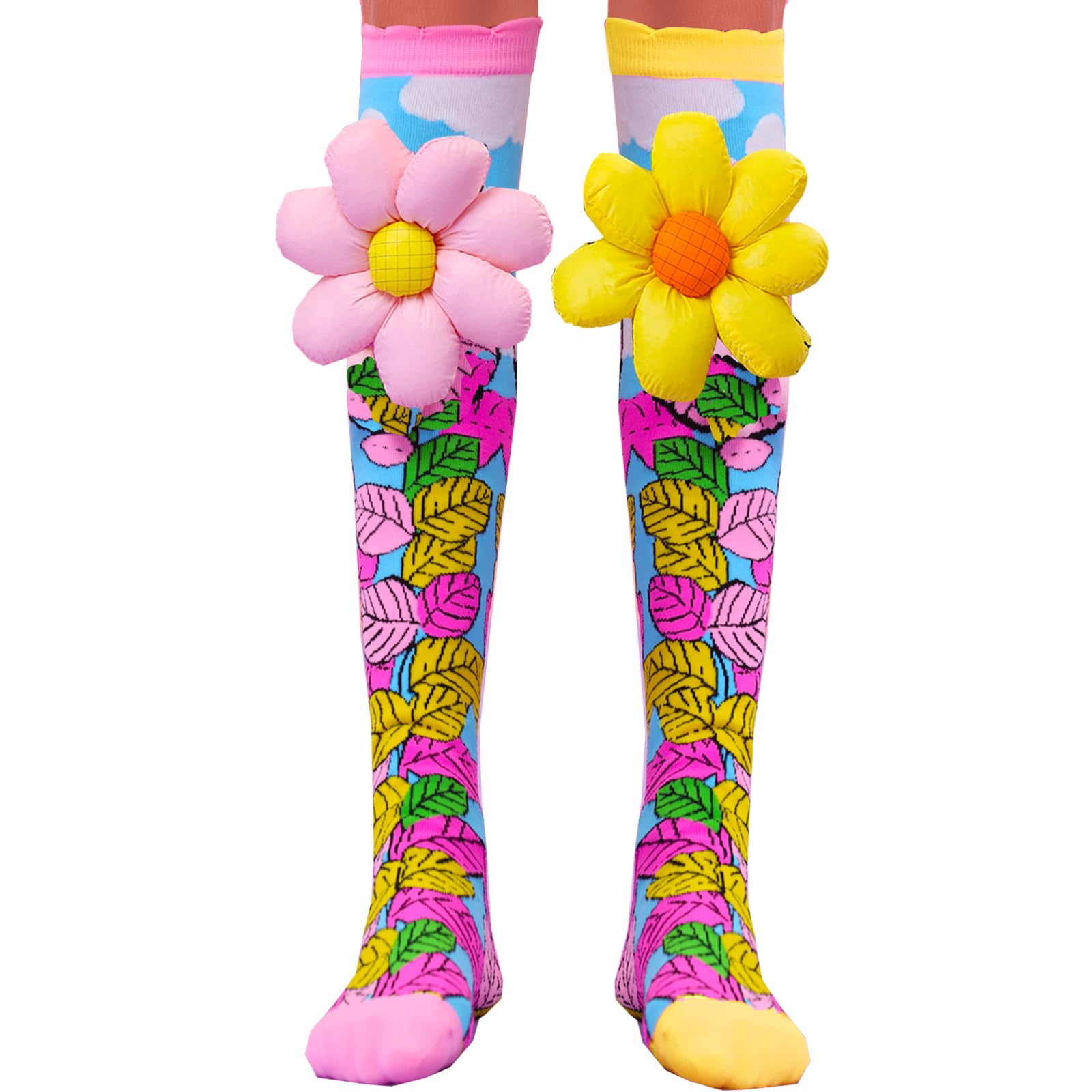 Crazy socks for kids Cute girl socks girls wacky Funky Stretch Mid to High Novelty Socks