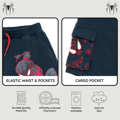 Marvel Spider-Man French Terry Pullover Hoodie and Shorts Toddler to Big Kid Sizes (2T - 18-20)