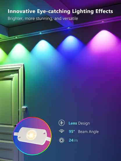 Brizled Essential Permanent Outdoor Lights, 100ft 60 LED RGB Smart Christmas Lights Work with Alexa & Google Home, APP Control Permanent Eave Light IP67 Waterproof Smart House Light for Xmas Halloween