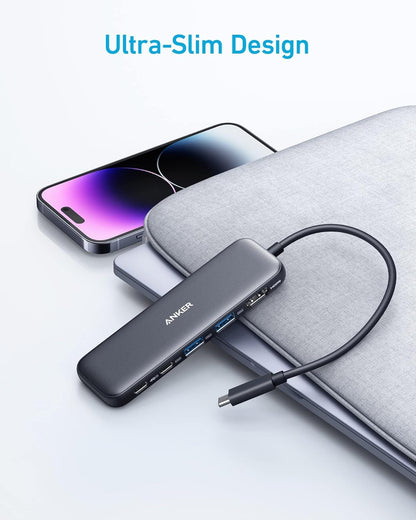 Anker USB C Hub, 5-in-1 USBC to HDMI Splitter with 4K Display, 1 x Powered USB-C 5Gbps & 2×Powered USB-A 3.0 5Gbps Data Ports for MacBook Pro, MacBook Air, Dell and More
