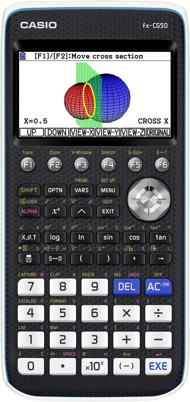 Casio fx-CG50 PRIZM® – Color Graphing Calculator with 3D Graph & Python | Large High-Res Display, Basic & Advanced Functions | Ideal for Exams, STEM, Programming & Advanced Math