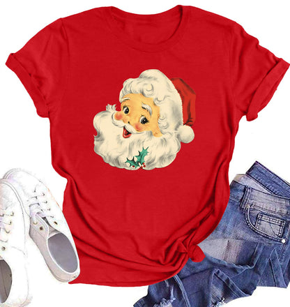 Believe Christmas Shirt for Women Christmas Tree Graphic T-Shirts Believe Letter Print Tees Holiday Tops