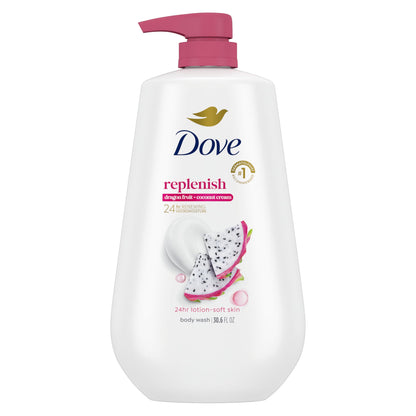 Dove Body Wash Deep Moisture for 24hr Lotion-Soft Skin Moisture Moisturizing Skin Cleanser with No Sulfates No Parabens 30.6 oz