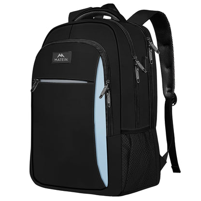 MATEIN Travel Laptop Backpack, Business Anti Theft Slim Sturdy Laptops Backpack with USB Charging Port, Water Resistant College School Computer Bag Gift for Men & Women Fits 15.6 Inch Notebook, Grey