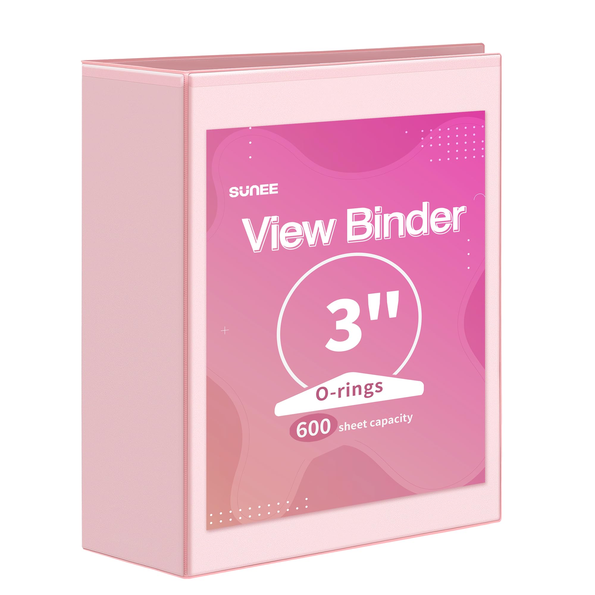 SUNEE 3 Ring Binder 1 Inch 1 Pack, Clear View Binder Three Ring PVC-Free (Fit 8.5x11 Inches) for School or Office Supplies, White