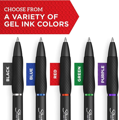 Sharpie S-Gel Gel Pens, Black Barrel, Medium Point (0.7mm), Black Gel Ink Pens, 12 Count - Home, Office, School, Journaling, Writing, Note-Taking, Teacher Supplies