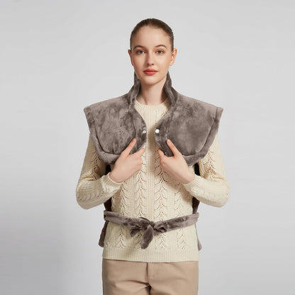 26" x 35" Flannel Neck&Shoulder&Back Heating Pad with 12 Temperature Settings&Countdown Timer, Pain Relief for Back/Neck/Shoulders/Menstrual Pain, Christmas Gifts for Women Men Mom Dad(Light Tan)