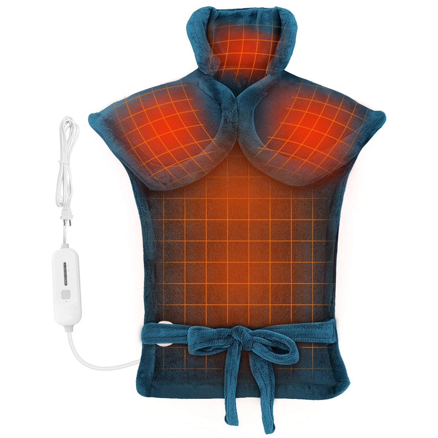 Comfier Large Heating Pad for Back, FSA HSA Eligible, Soft Flannel Fast Heating Pads for Neck and Shoulders, Electric Heated Wrap, 3 Heat Levels & 90-Mins Auto Shut Off, Gifts for Mom Dad Women Men