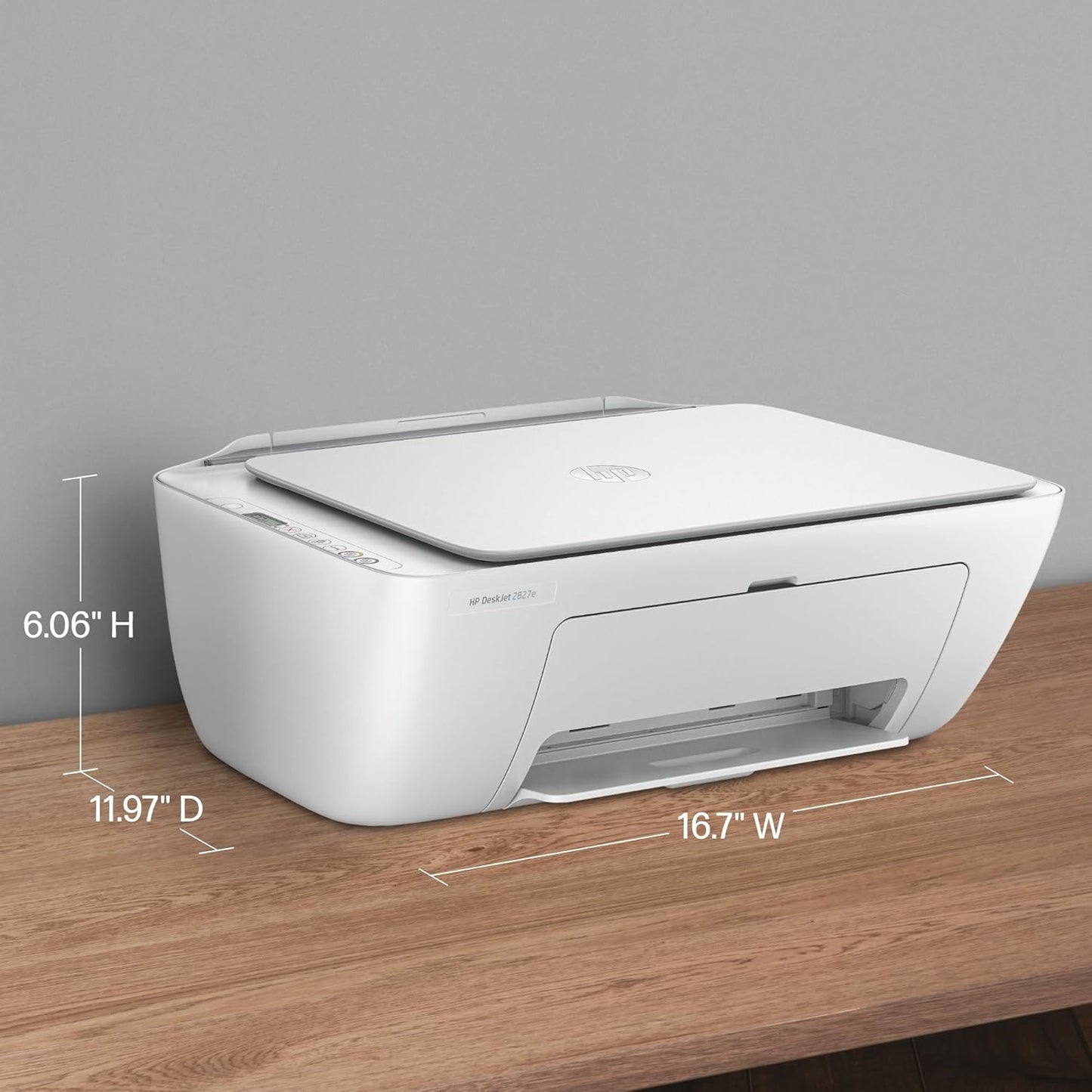 HP DeskJet 2827e Wireless All-in-One Color Inkjet Printer, Scanner, Copier, Best-for-Home, 3 Month Instant Ink Trial Included, AI-Enabled (6W7F5A)