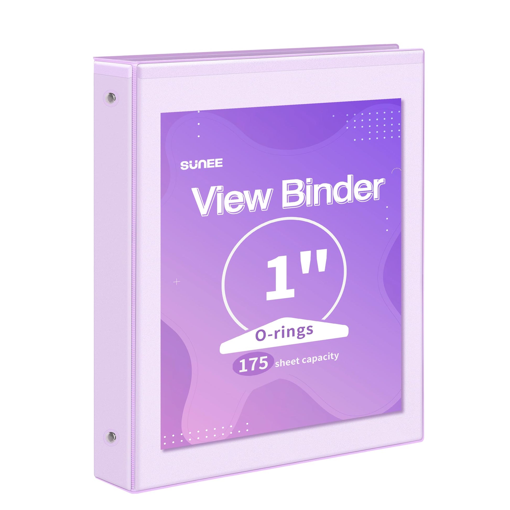 SUNEE 3 Ring Binder 1 Inch 1 Pack, Clear View Binder Three Ring PVC-Free (Fit 8.5x11 Inches) for School or Office Supplies, White
