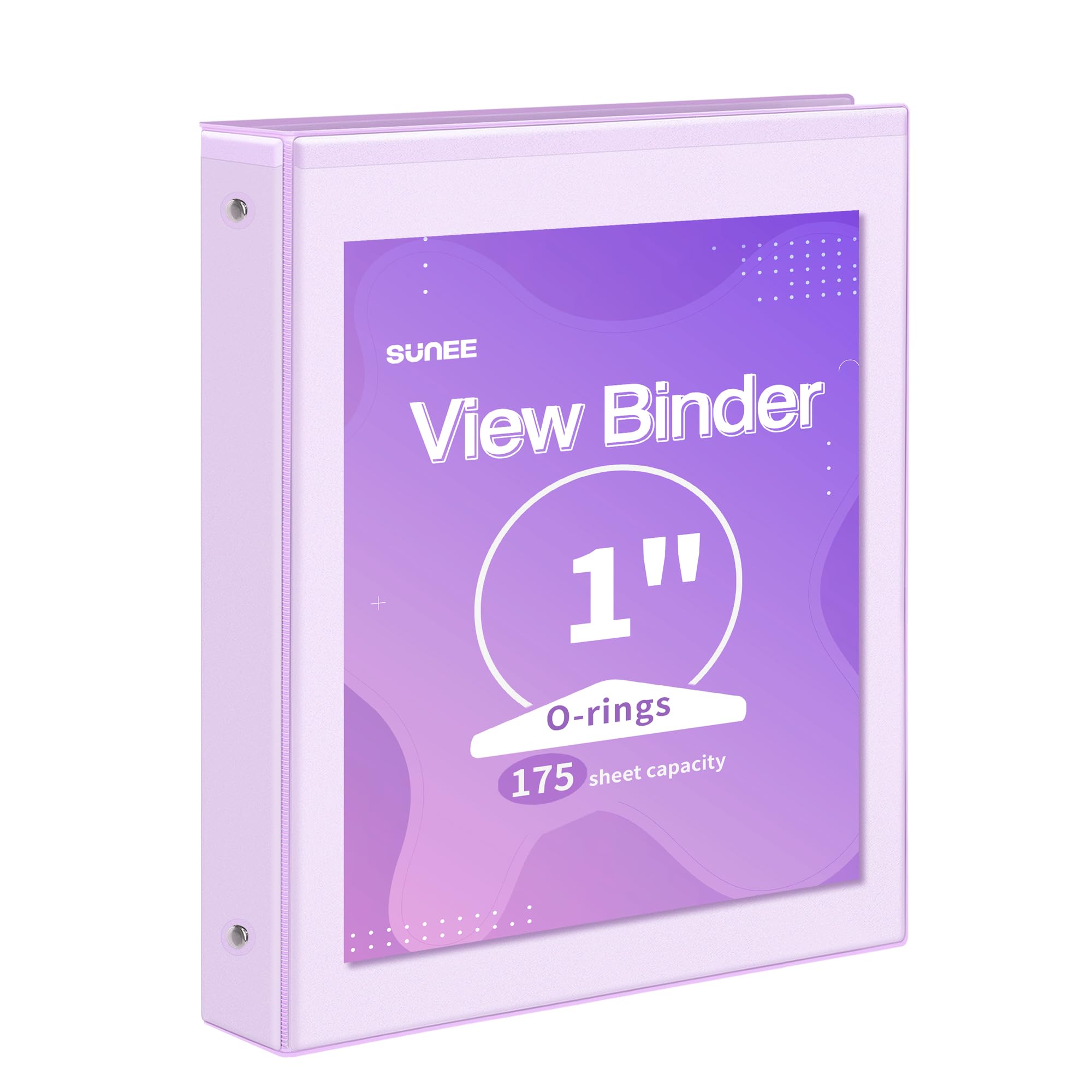 SUNEE 3 Ring Binder 1 Inch 1 Pack, Clear View Binder Three Ring PVC-Free (Fit 8.5x11 Inches) for School or Office Supplies, White