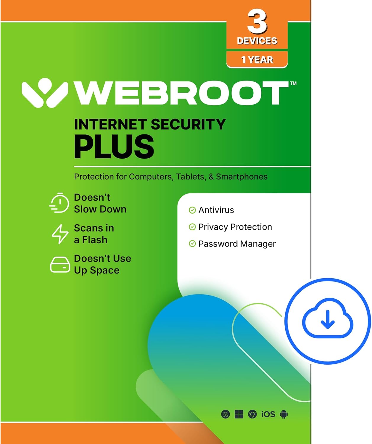 Webroot Antivirus Software 2026 | 3 Device | 1 Year Download for PC/Mac