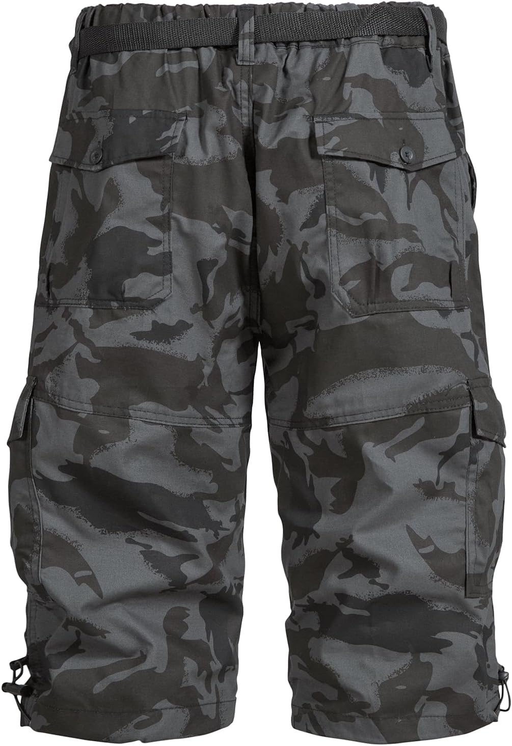 Mylldey Men's Cargo Shorts 3/4 Relaxed Fit Mens Running Shorts 7 Pockets Elastic Waist Cotton Hiking Shorts