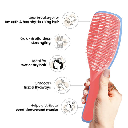 Tangle Teezer Ultimate Detangler Hairbrush for Wet & Dry Hair, Eliminates Knots & Reduces Breakage for All Hair Types, Apricot Blaze