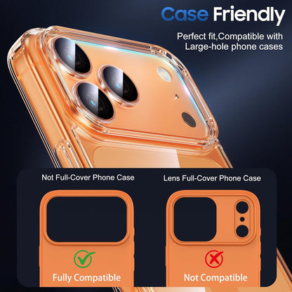 UniqueMe Compatible for 3 Pack iPhone 17 Pro Camera Lens Protector - [Drop Protection] 9H Tempered Glass Camera Cover Screen [Update New Version]【Not for 17 Pro Max】