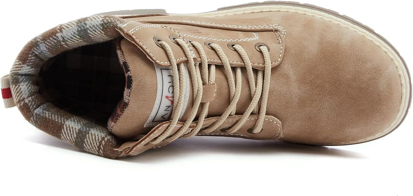 ANJOUFEMME Work Hiking Boots for Women Waterproof - Womens Outdoor Ankle Boots Lightweight Snow Winter Boots for Trekking Walking