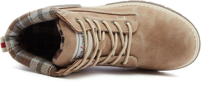 ANJOUFEMME Work Hiking Boots for Women Waterproof - Womens Outdoor Ankle Boots Lightweight Snow Winter Boots for Trekking Walking