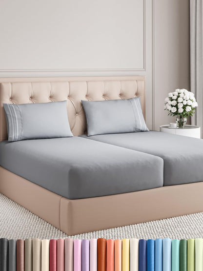 Queen Size 4 Piece Sheet Set - Comfy Breathable & Cooling Bed Sheets Set - Hotel Luxury Bedding for Women, Men, Kids, Teens, Boys & Girls - Deep Pockets, Ultra-Soft, Wrinkle Free - Oeko-Tex - Black
