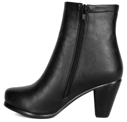 Llynda More Women's 'More Light' Faux Leather Comfortable Mid Heel Ankle Boot