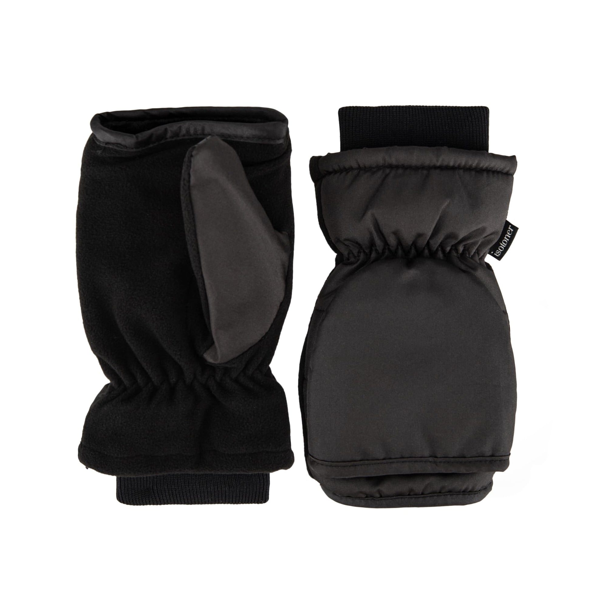 isotoner womens Water Repellent Touchscreen Iridescent Sleekheat Gloves and Flip Top Mittens