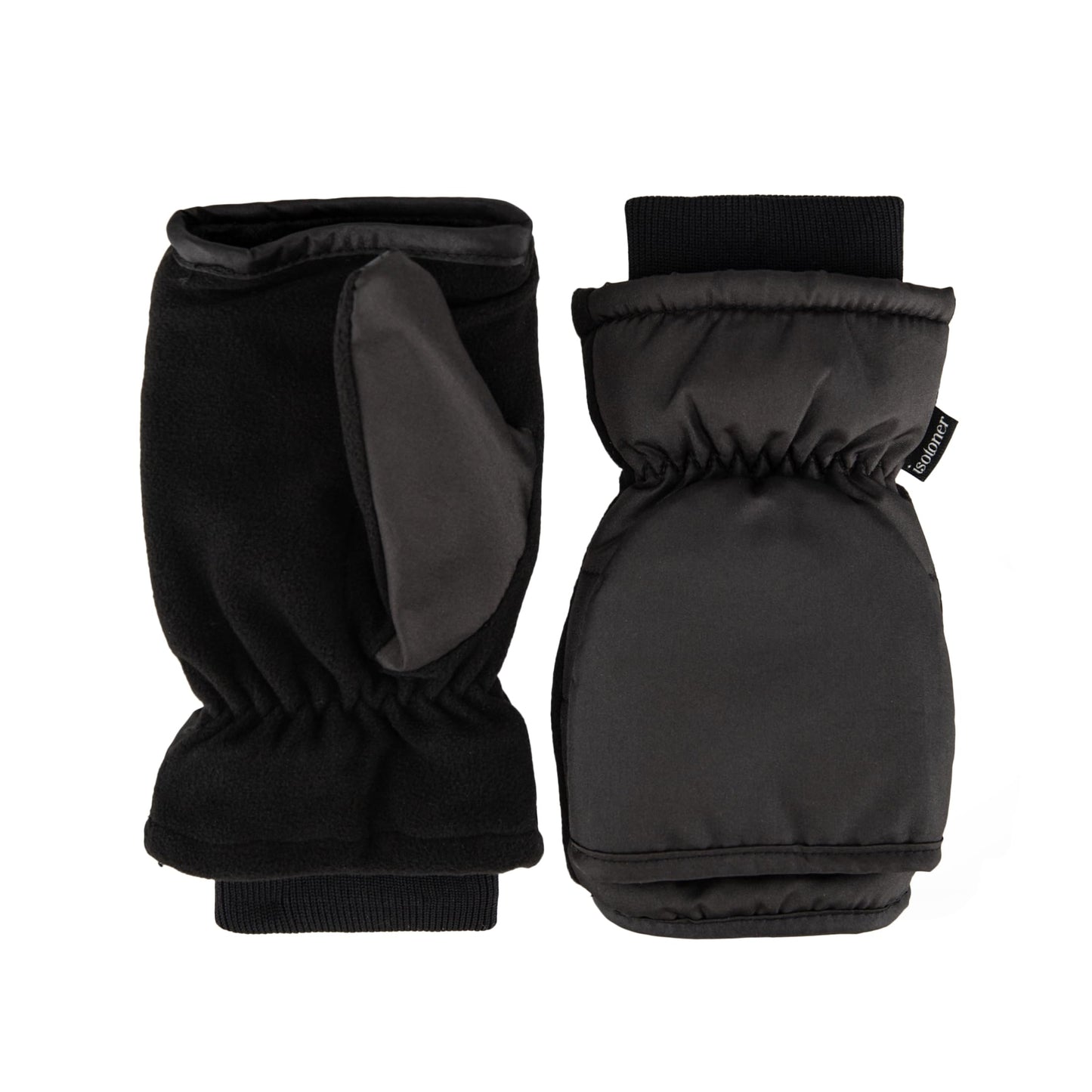 isotoner womens Water Repellent Touchscreen Iridescent Sleekheat Gloves and Flip Top Mittens