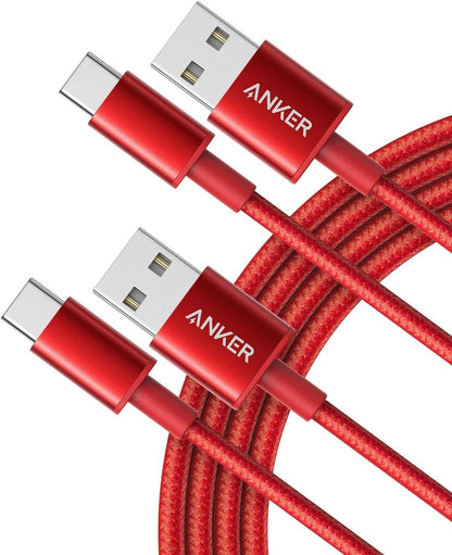Anker Cable [2 Pack, 6FT], USB A to USB C Cable for Samsung Galaxy S10 S10+, LG V30, Beats Fit Pro and More (Black)
