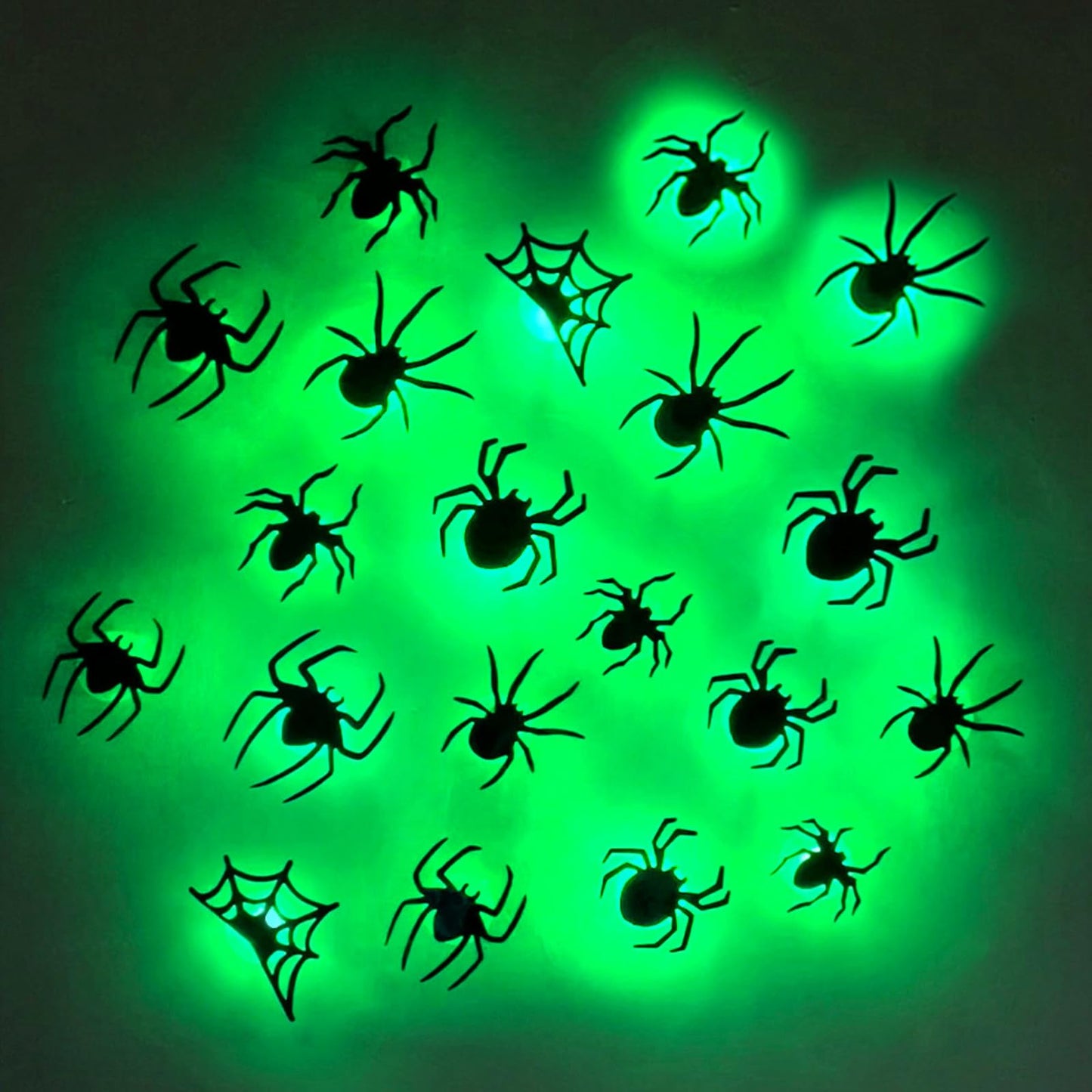 3D LED Halloween Wall Decor – Light-Up Bat & Spider Stickers for Haunted House, Home, Bar & Spooky Party Decorations (12 Bats + 9 Spiders)