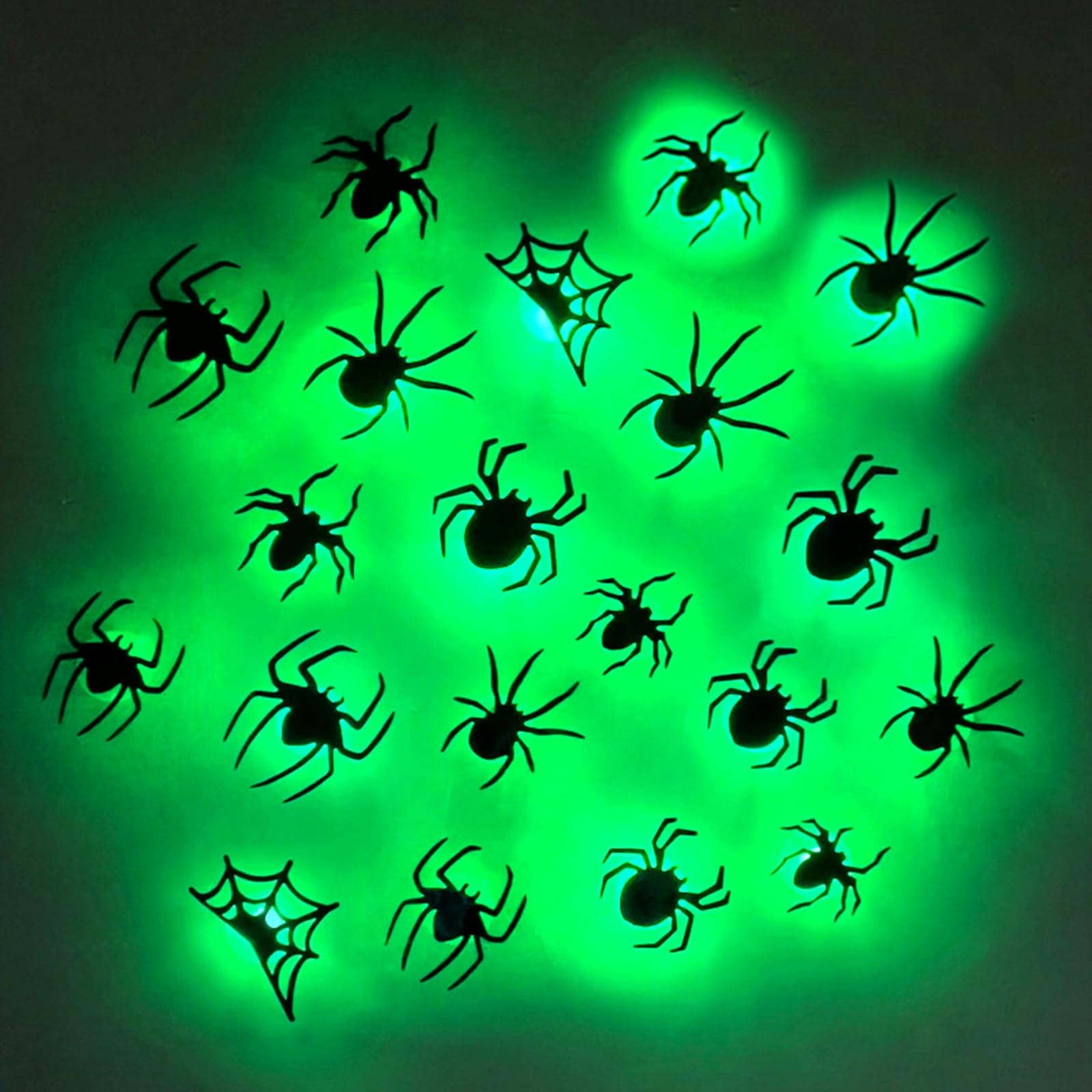 3D LED Halloween Wall Decor – Light-Up Bat & Spider Stickers for Haunted House, Home, Bar & Spooky Party Decorations (12 Bats + 9 Spiders)