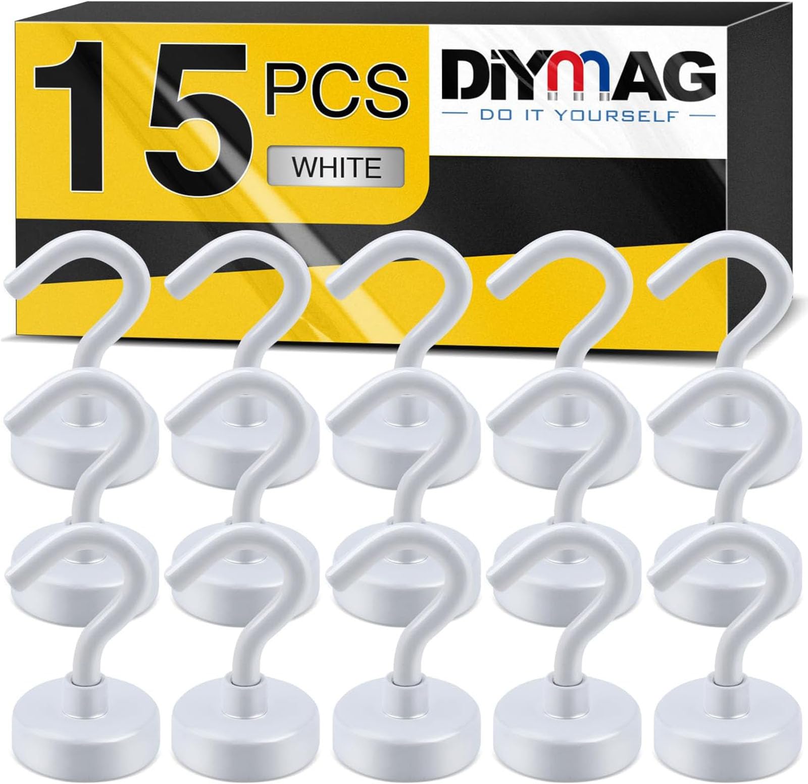 DIYMAG Magnetic Hooks, 30lbs+ Magnet Hook 2025 Cruise Cabin Ship Essentials Heavy Duty Strong Magnets Refrigerator Fridge Hanging for Classroom Beach Vacation Kitchen Grills Home 20 Pack (Silver)