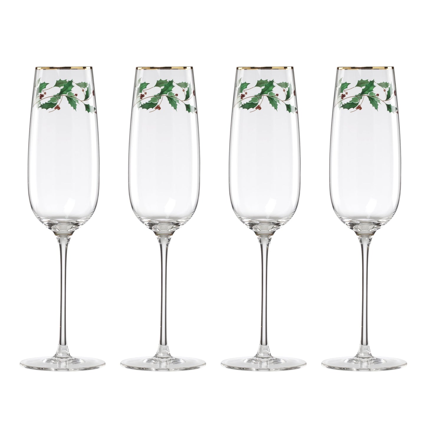Lenox 893570 Holiday Decal 4-Piece Martini Glass Set, Christmas Dinnerware, Hosting