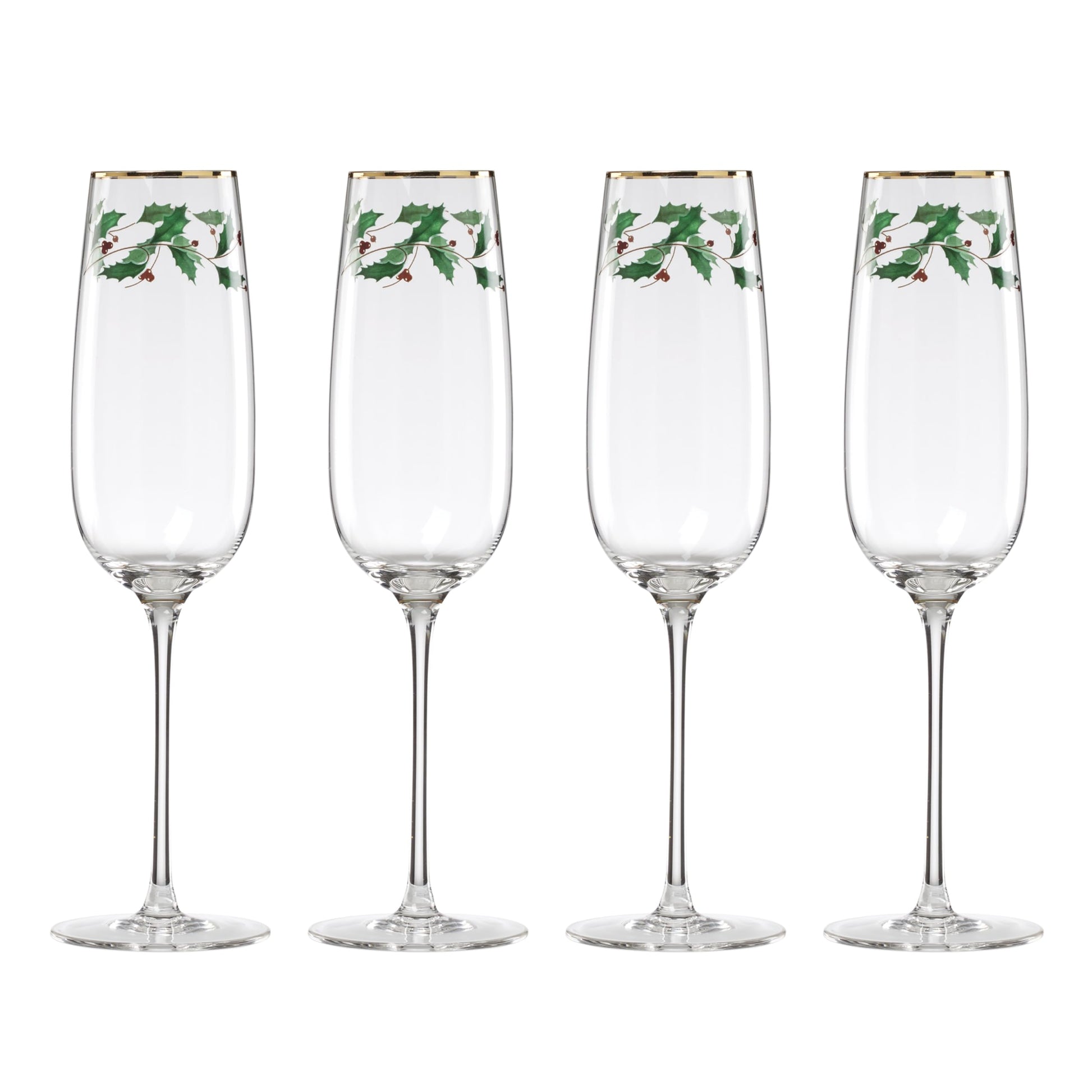 Lenox 893570 Holiday Decal 4-Piece Martini Glass Set, Christmas Dinnerware, Hosting