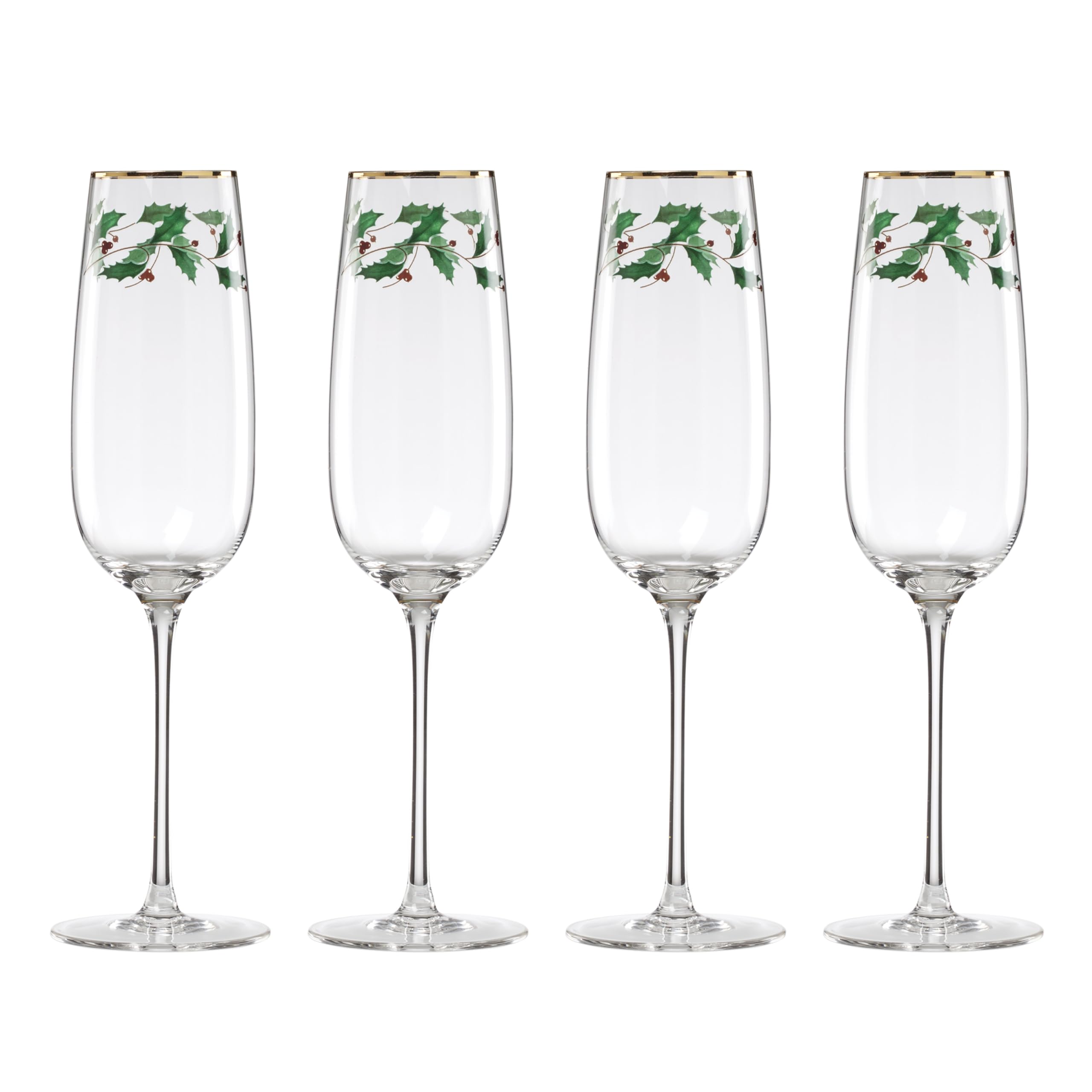 Lenox 893570 Holiday Decal 4-Piece Martini Glass Set, Christmas Dinnerware, Hosting