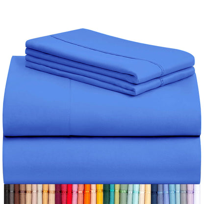 LuxClub 4 PC Queen Sheet Set, Breathable Luxury Bed Sheets, Deep Pockets Wrinkle Free Cooling Sheets Machine Washable Hotel Bedding Silky Soft - Teal Queen