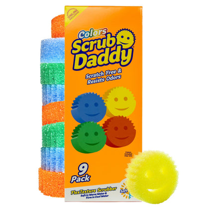 Scrub Daddy Color Sponges - Scratch-Free Multipurpose Dish Sponges for Kitchen, Bathroom & Household Cleaning - Made with BPA-Free Polymer Foam (3 Count)