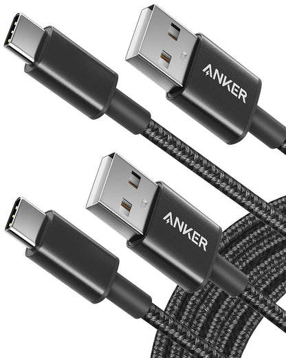 Anker Cable [2 Pack, 6FT], USB A to USB C Cable for Samsung Galaxy S10 S10+, LG V30, Beats Fit Pro and More (Black)
