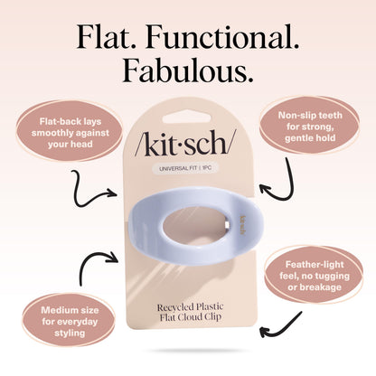 Kitsch Medium Flat Claw Clips for Women - Stylish Flat Hair Clips, Strong Hold for Thick & Fine Hair | Non-Slip for Secure, Comfortable All-Day Wear | Ideal Gifts for Women - Tortoise Design