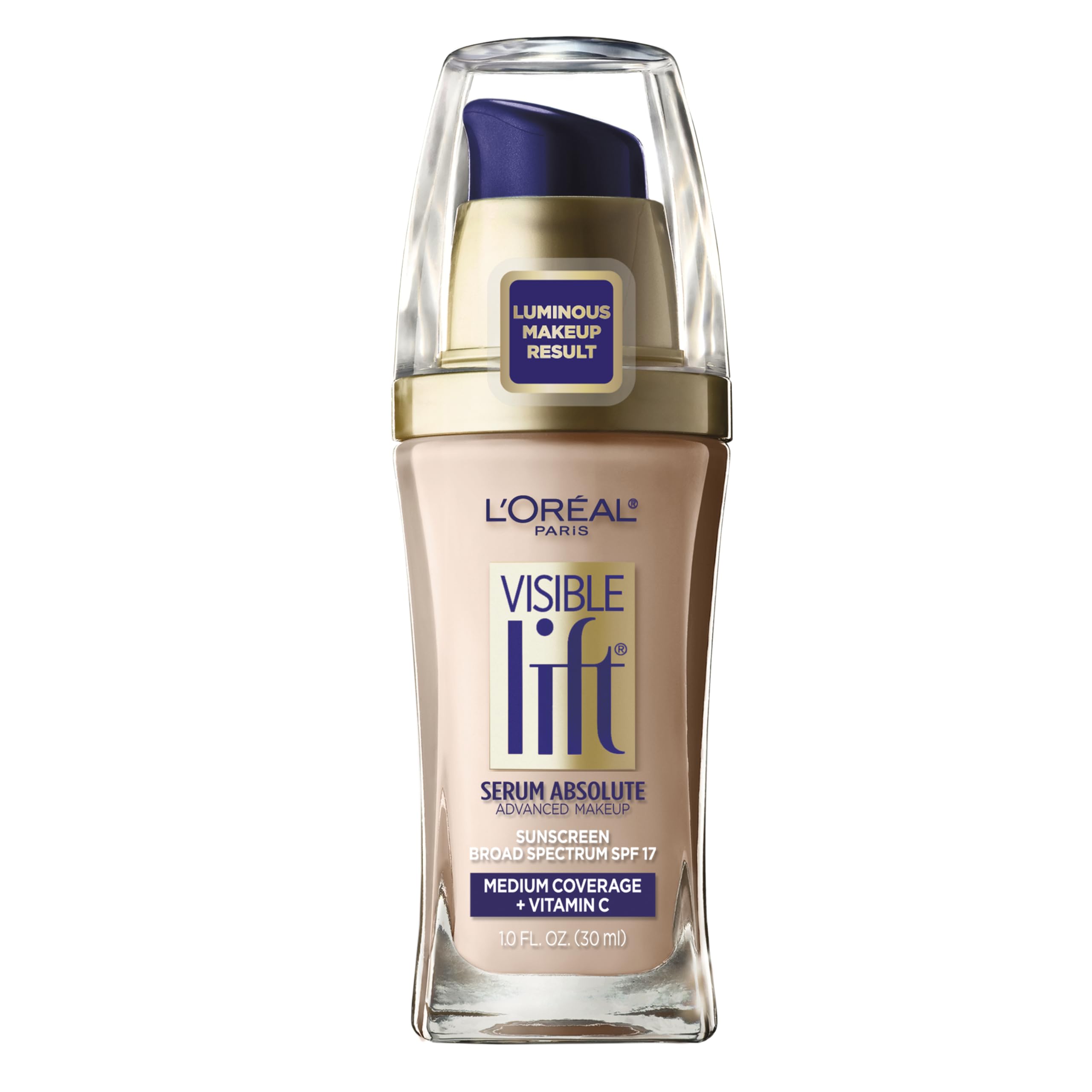L'Oreal Paris Visible Lift Serum Absolute Foundation, Natural Beige, 1 Ounce