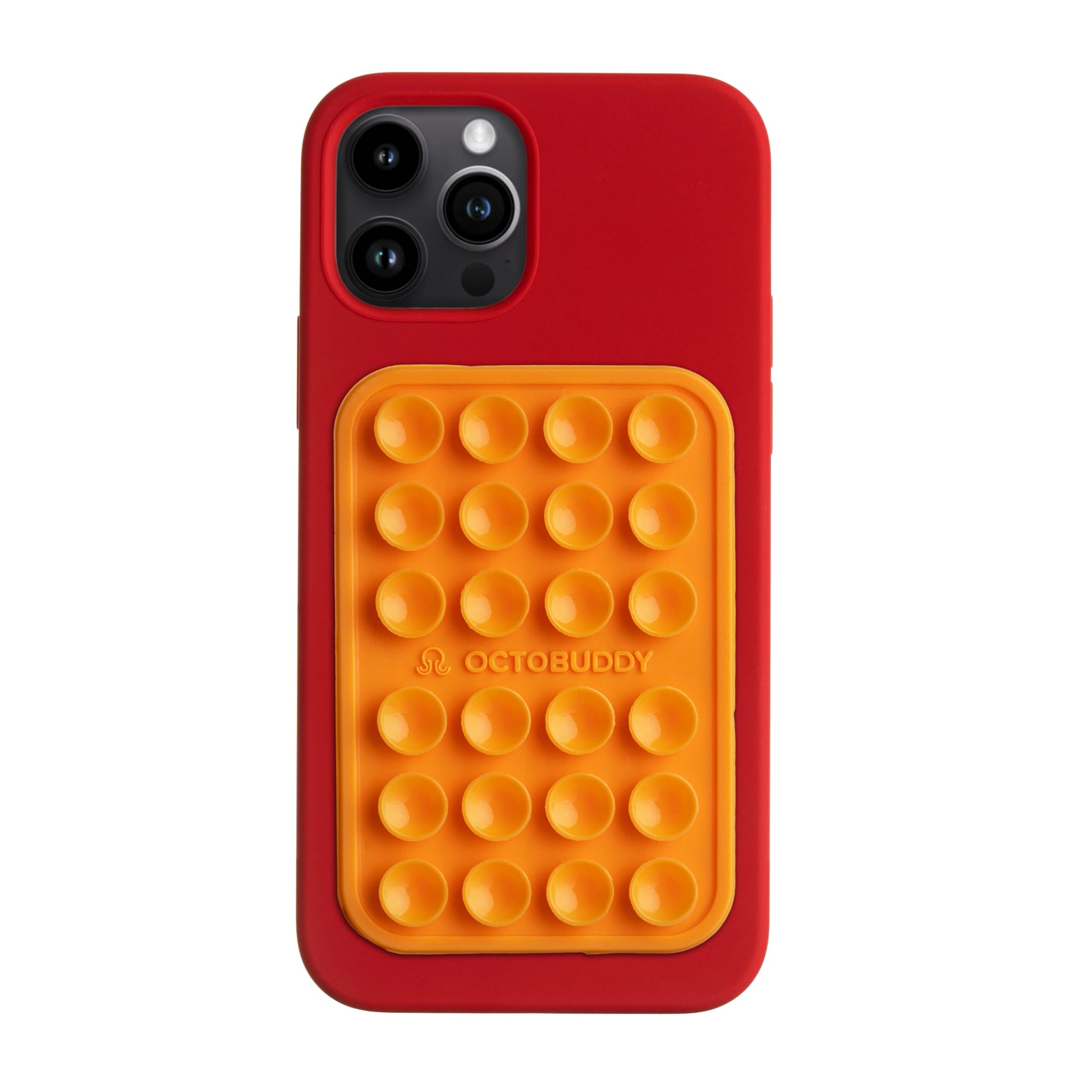 OCTOBUDDY Classic MAX - Silicone Suction Phone Case Adhesive Mount - Hands-Free, Strong Grip Holder for Selfies and Videos - iPhone and Android Compatible - 2.6″ x 3.9″, Baby Blue Jay