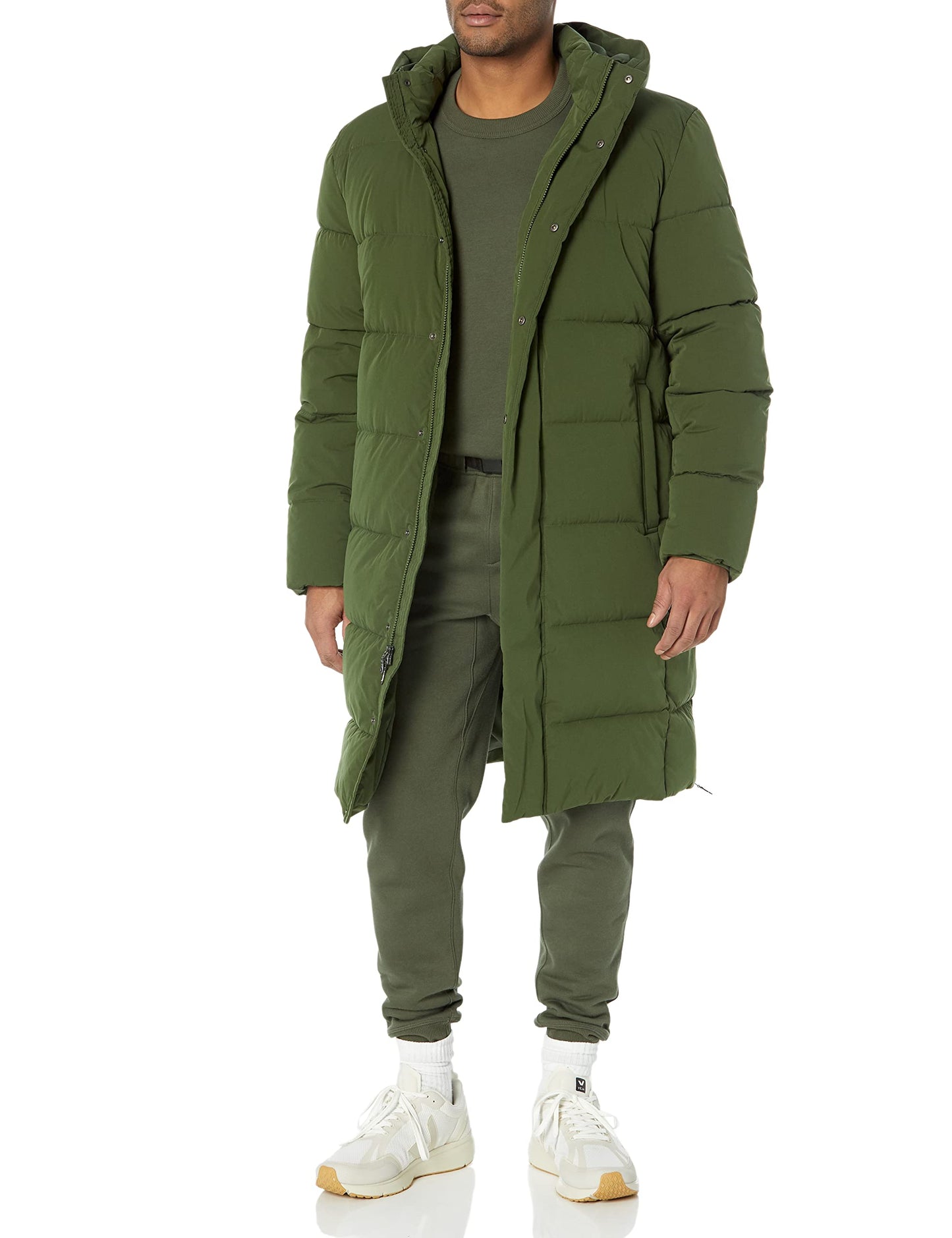 Mens Hooded Long Puffer Coat