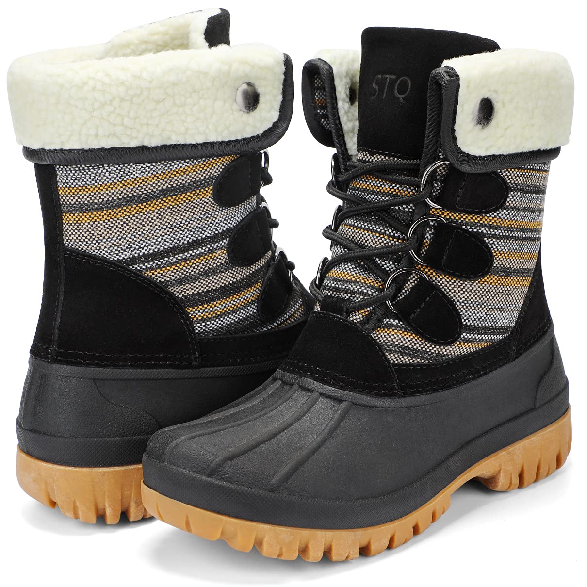 STQ Womens Winter Duck Boots Waterproof Cold Weather Snow Boots
