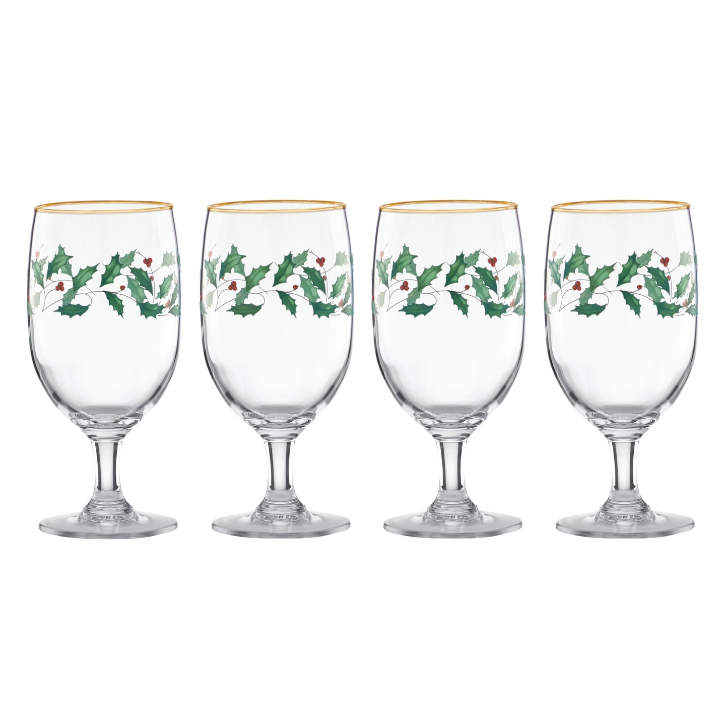 Lenox 893570 Holiday Decal 4-Piece Martini Glass Set, Christmas Dinnerware, Hosting